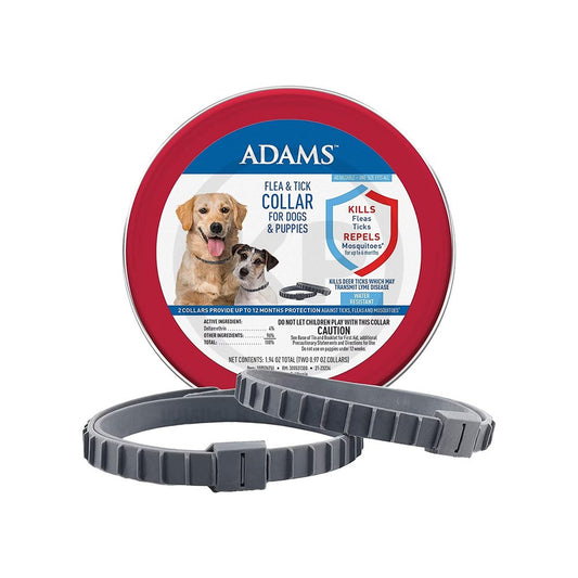 Adams Flea & Tick Collar for Dogs & Puppies 2ct, Adams