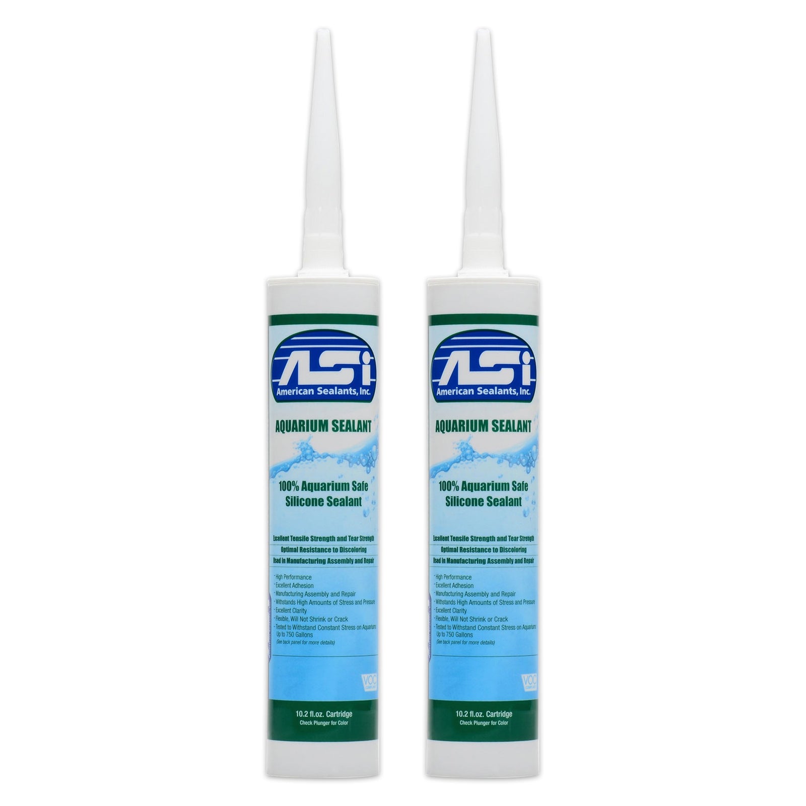 ASI Clear Aquarium Silicone Sealant Cartridge 10.2-oz