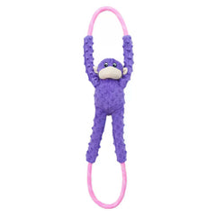 ZippyPaws Monkey RopeTugz Plush & Rope Dog Toy Purple Medium/Large