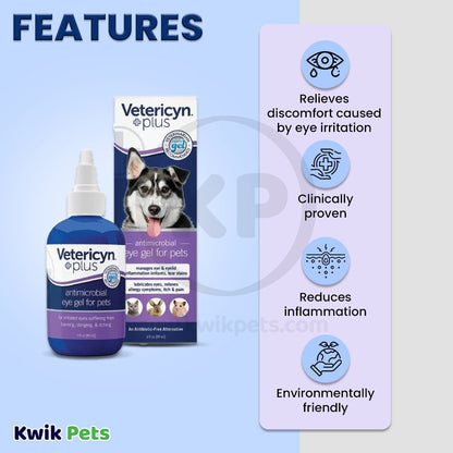 Vetericyn Plus Antimicrobial Eye Gel for Pets 3-oz, Vetericyn