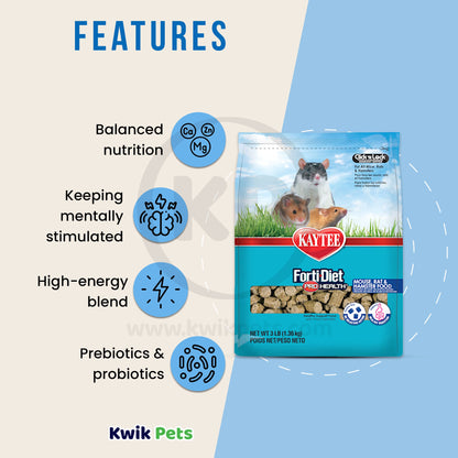 Kaytee Pro Health Mouse, Rat, and Hamster Food 3-lb, Kaytee