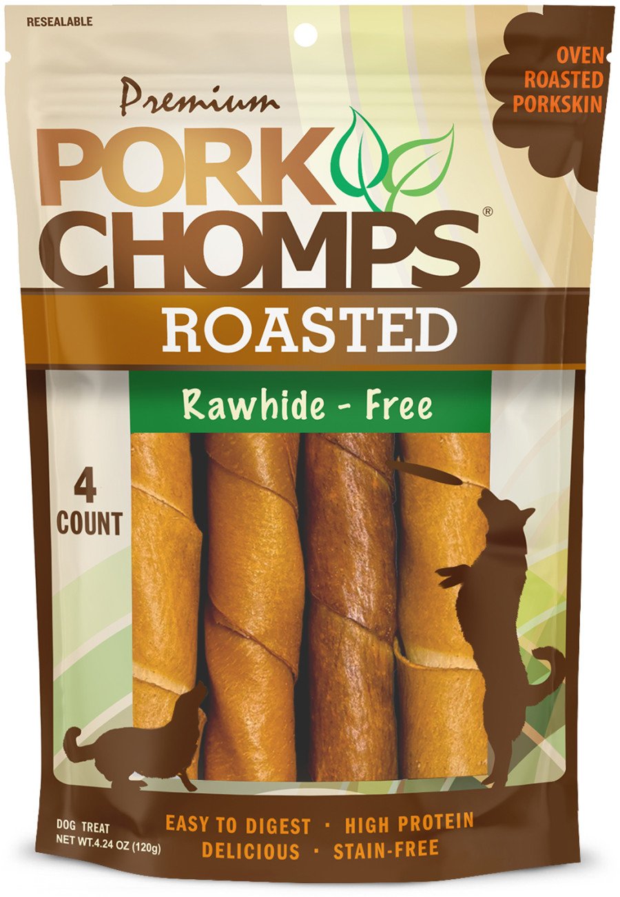 Scott Pet Premium Pork Chomps Roasted Twist Dog Treats 4 Count, Kwik Pets