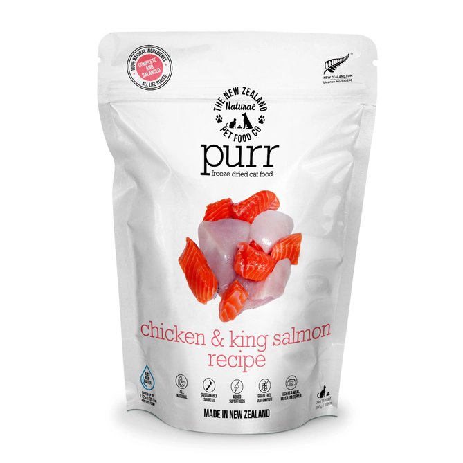 The New Zealand Natural Pet Food Co. Purr Freeze Dried Cat Food Chicken & King Salmon 9.9-oz