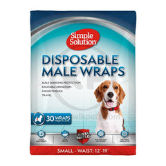 Simple Solution Disposable Male Wraps White Small 12 Count