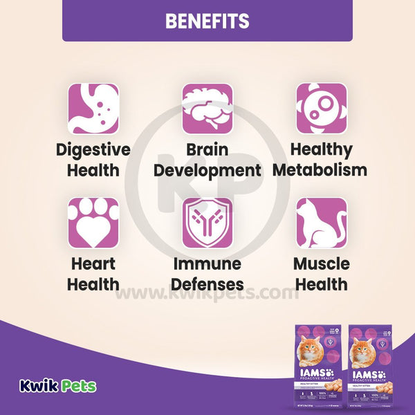 Benefits of IAMS Proactive Health Kitten Dry Cat Food Chicken 7-lb