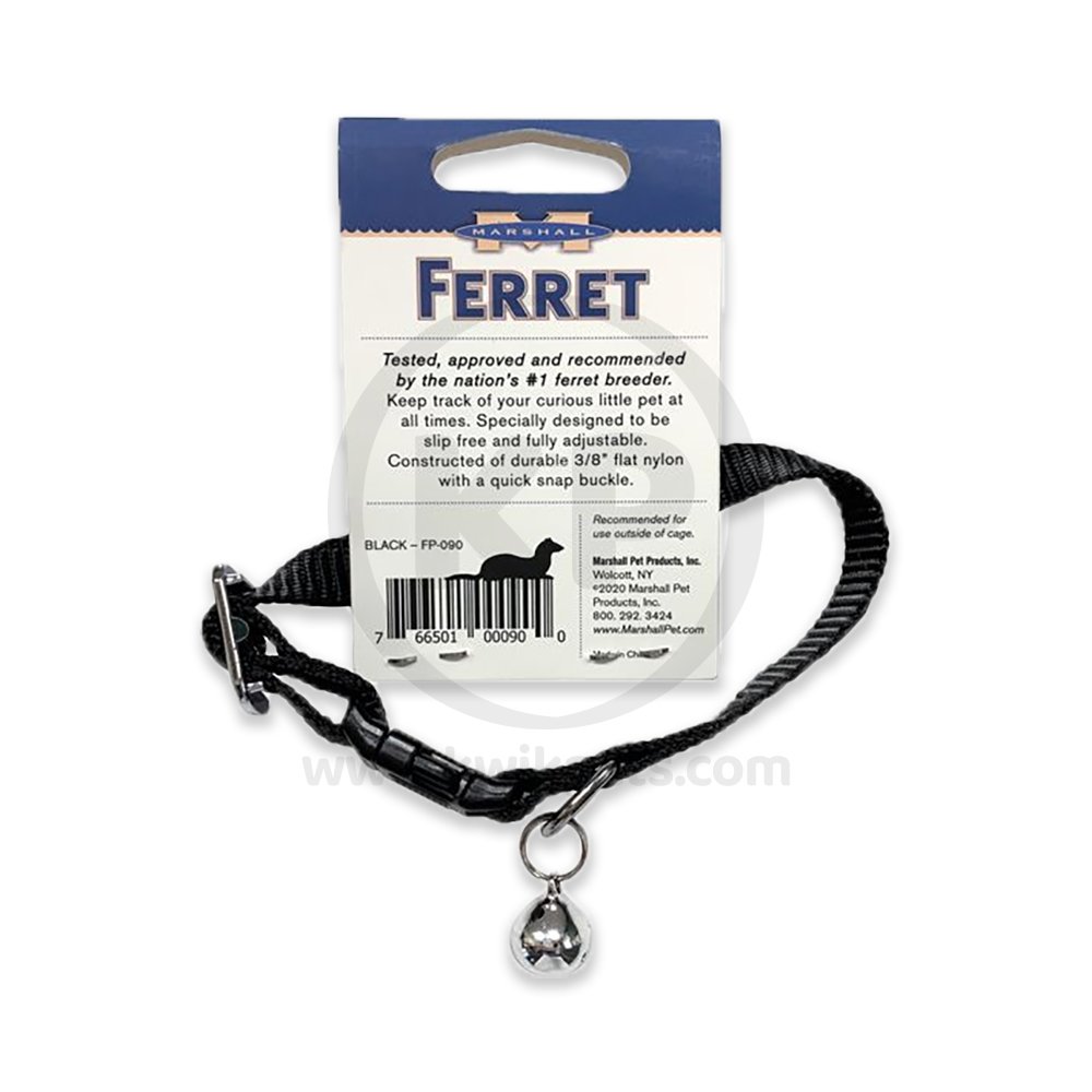 Marshall Pet Products Ferret Bell Collar Black 3/8-in, Kwik Pets