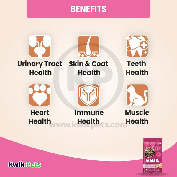 Benefits of IAMS Urinary Tract Health Adult Dry Cat Food Chicken 3.5-lb