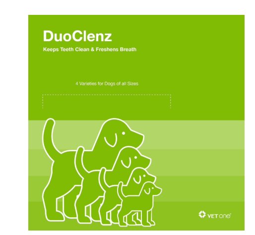 VetOne DuoClenz Rawhide Enzyme Coated Dental Chews for Dogs Large 30 Count