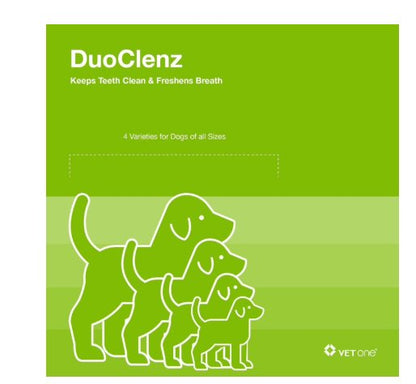 VetOne DuoClenz Rawhide Enzyme Coated Dental Chews for Dogs Large 30 Count