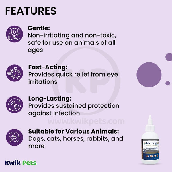 Features of MicrocynAH Ophthalmic Gel 3-oz