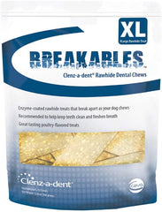 Ceva Clenz-a-dent Breakables Rawhide Dental Dog Chews Extra Large 15 Count 12.8-oz