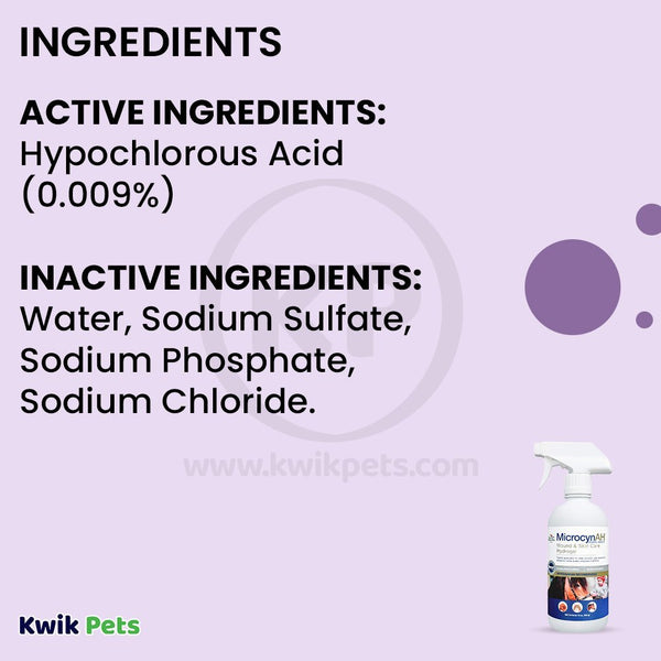 Ingredients/Nutritional info of MicrocynAH Wound & Skin Care Hydrogel 16-oz