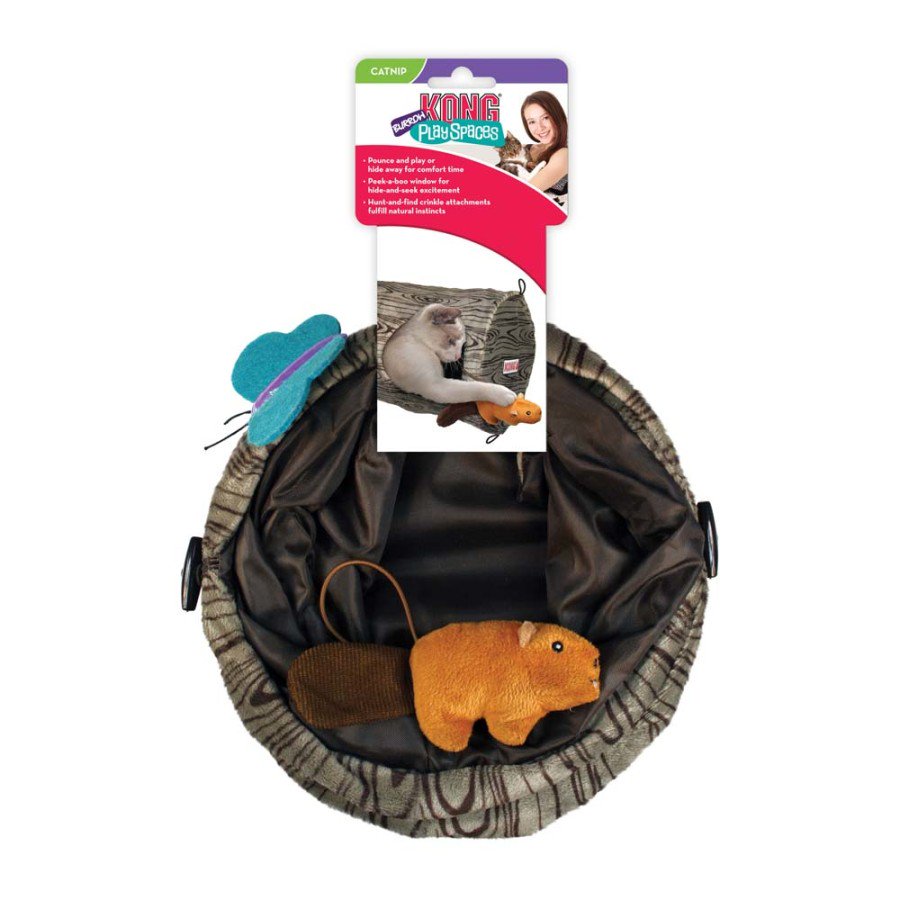 KONG Play Spaces Burrow Catnip Toy Brown One Size