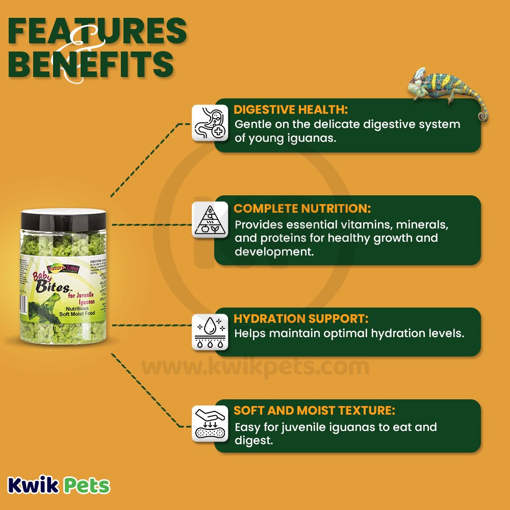 Nature Zone Juvenile Iguana Baby Bites Gel Food 6-oz, Kwik Pets