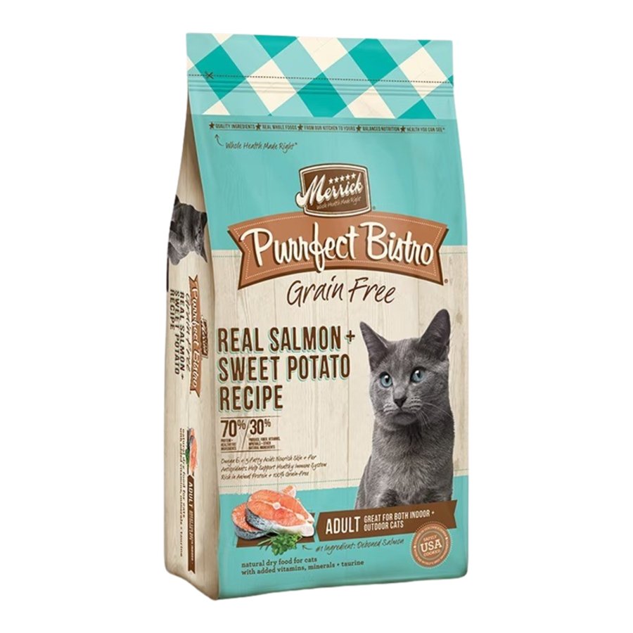 Merrick Purrfect Bistro Grain-Free Adult Dry Cat Food Real Salmon & Sweet Potato 4-lb