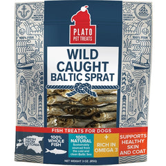 Plato Wild Caught Baltic Sprat Fish Dog Treats 3-oz
