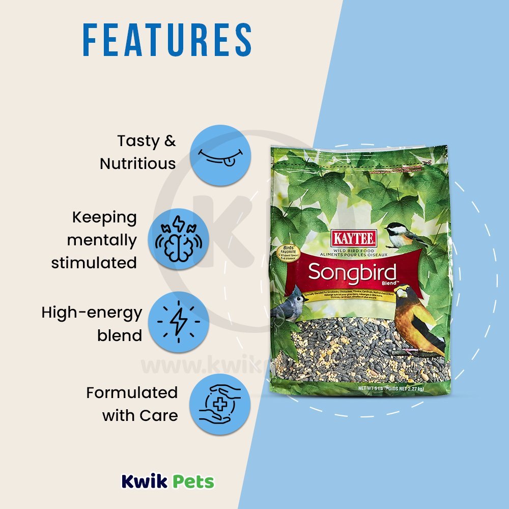 Kaytee Songbird Blend Food Bag 5 lb, Kaytee