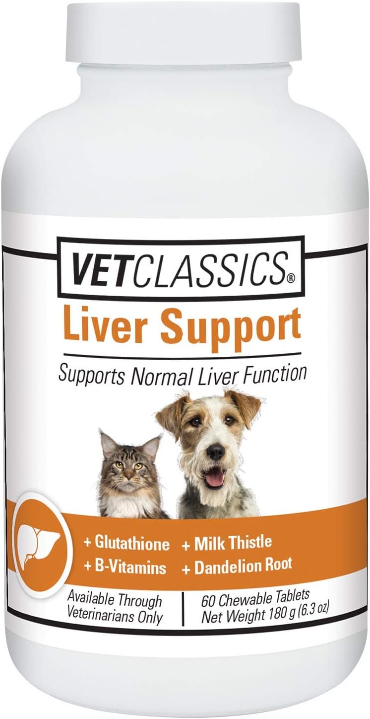 VetClassics Liver Support Chewable Tablets Dog & Cat Supplement 60 Count