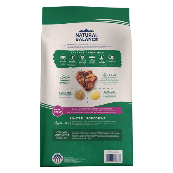 Image of Natural Balance Pet Foods Limited Ingredient Small Breed Dry Dog Food Lamb & Brown Rice 12-lb