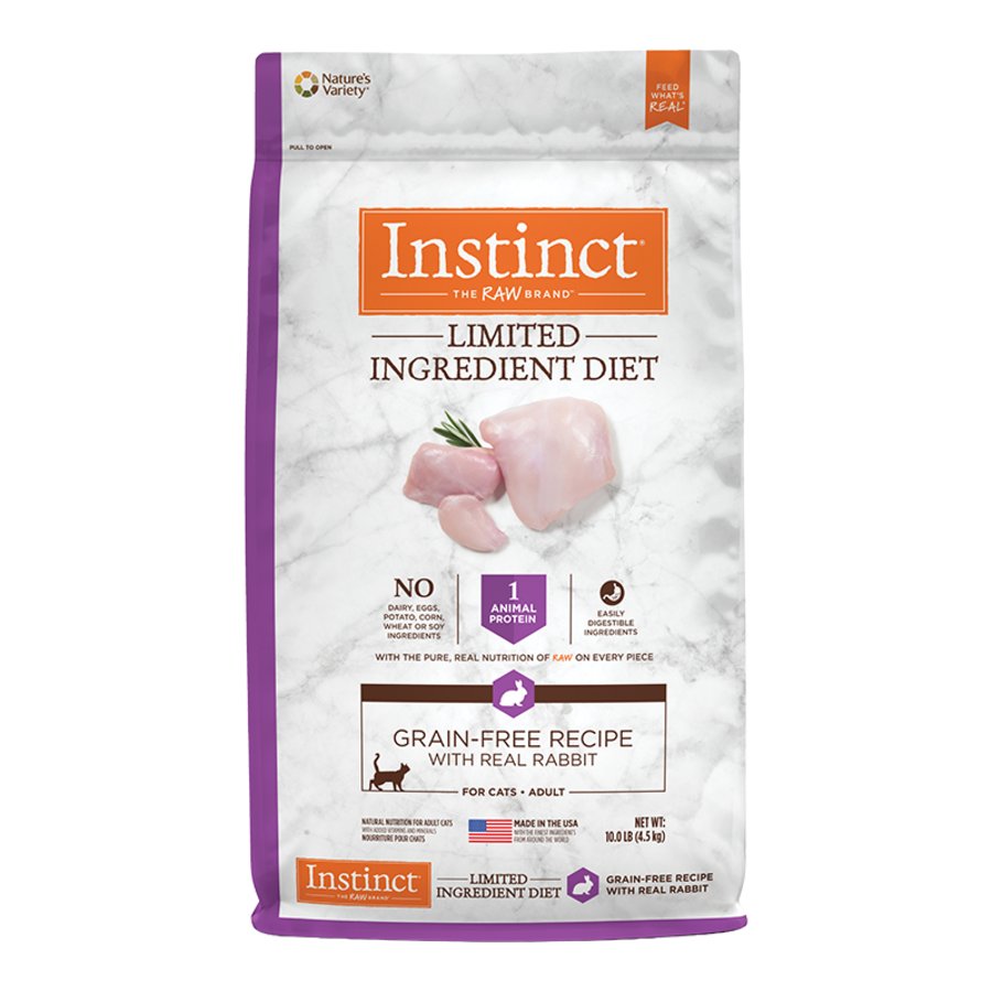 Instinct Limited Ingredient Diet Dry Adult Cat Food Grain Free Recipe with Real Rabbit 10-lb, Kwik Pets