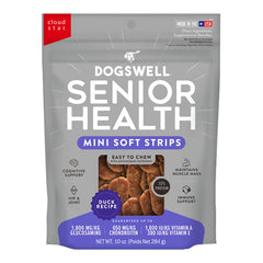 Dogswell Senior Health Mini Soft Strip Dog Treats Duck 10-oz