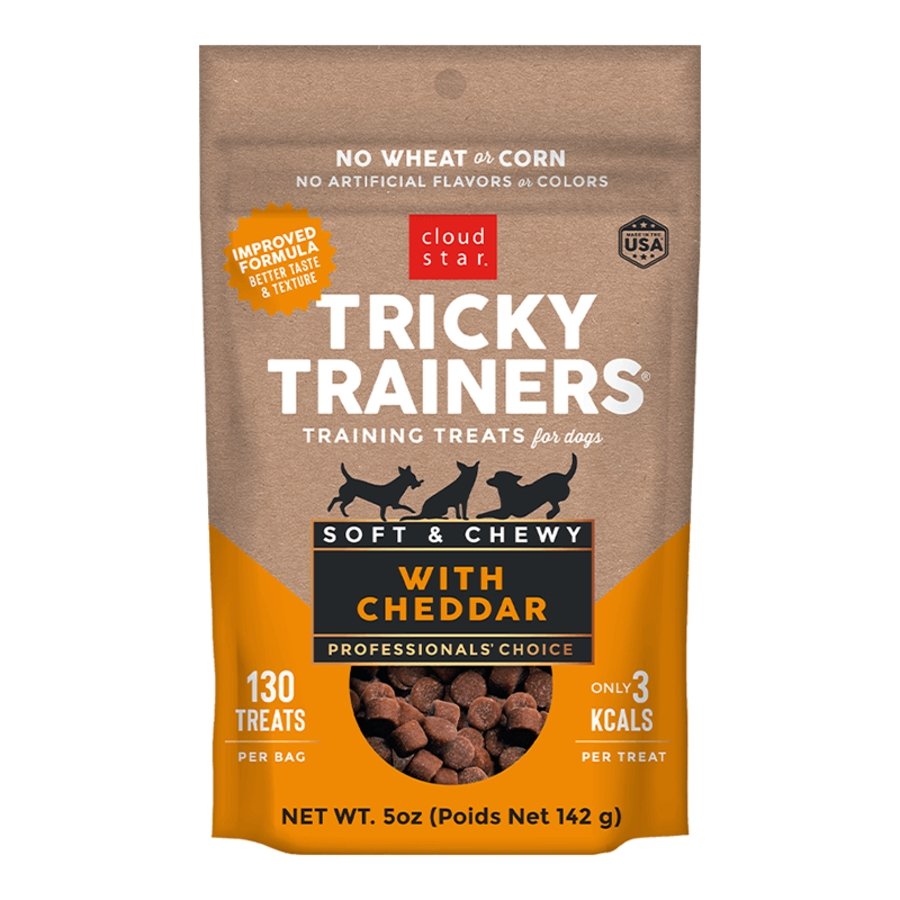 Cloud Star Tricky Trainers Soft & Chewy Dog Training Treats Cheddar 5-oz, Kwik Pets