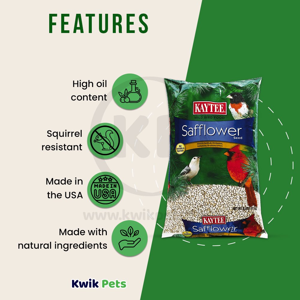Kaytee Safflower Seed Wild Bird Food 5-lb, Kaytee