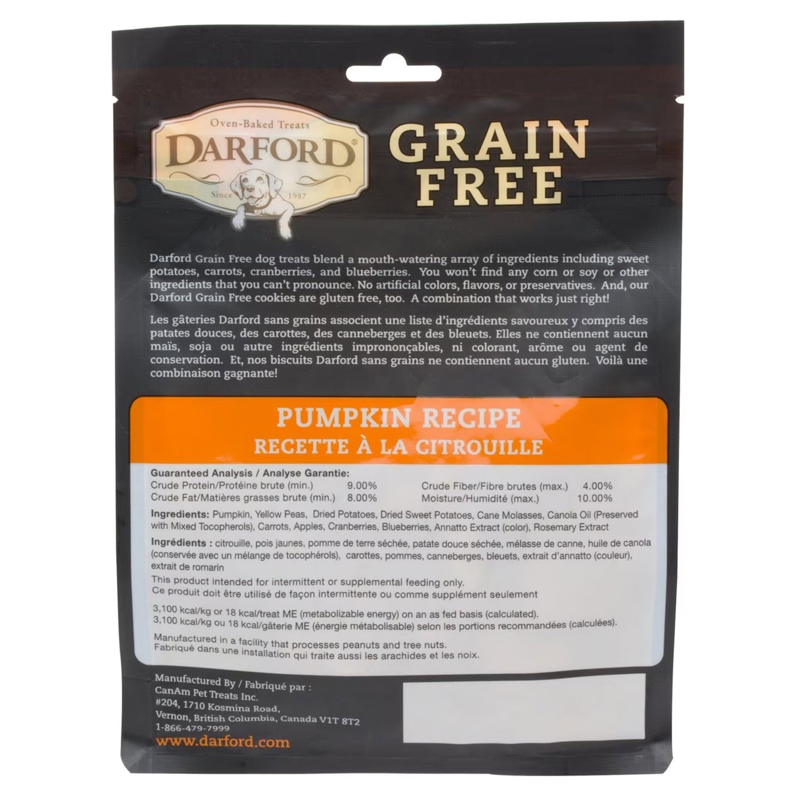 Image of Darford Grain Free Biscuits Pumpkin Recipe Dog Treats Regular 12-oz
