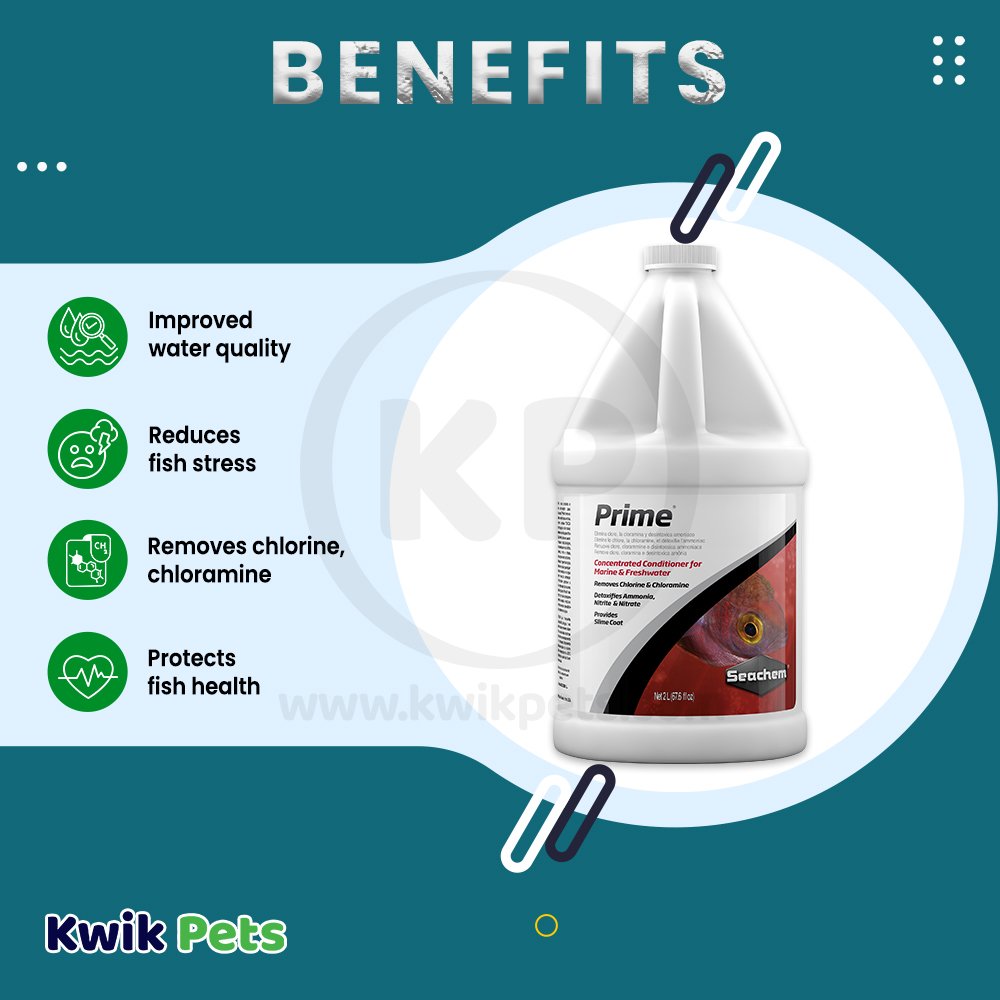 Seachem Prime Ammonia Detoxifier 2 Liter Benefits