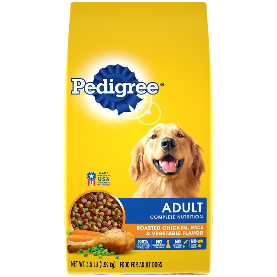 Pedigree Complete Nutrition Adult Dry Dog Food Roasted Chicken, Rice & Vegetable 3.5-lb, Kwik Pets