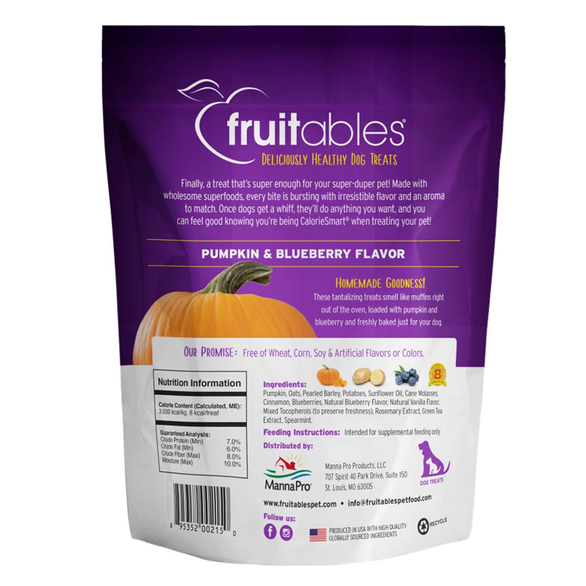 Fruitables All Natural Baked Crunchy Pumpkin Blueberry Baked 7oz, Fruitables