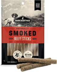 Barkworthies Naturally Smoked Beefy Sticks Dog Treats Medium 6-in 15 Count