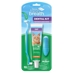 TropiClean Fresh Breath Odor & Tartar Control Chicken Dental Kit for Cats 2.5-oz