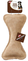 SPOT Dura-Fused Leather & Jute Dog Toy Bone Tan 9-in