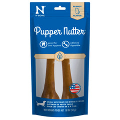 N-Bone Pupper Nutter Dental Chew Bone Dog Treats Peanut Butter Small 2 Count