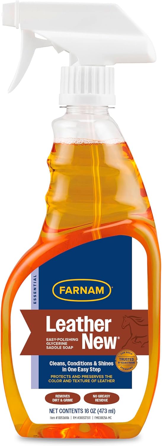 Farnam Leather New Horse Saddle Soap & Leather Cleaner Spray 16-oz