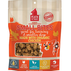 Plato Small Bites Organic Chicken Grain-Free Dog Treats 6-oz