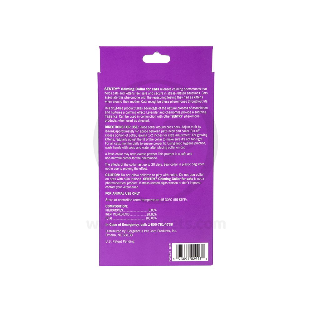Image of Sentry Calming Collar for Cats Up To 15-in Neck 3 Count