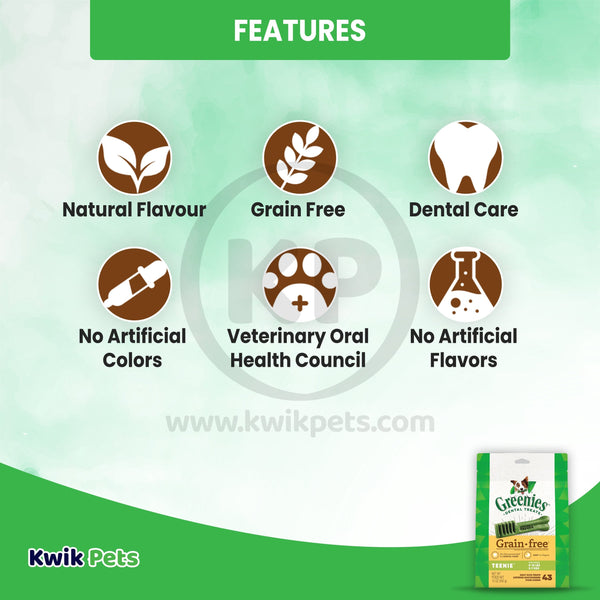 Greenies Grain Free Teenie Dental Dog Treats, 12oz, 43ct., Greenies