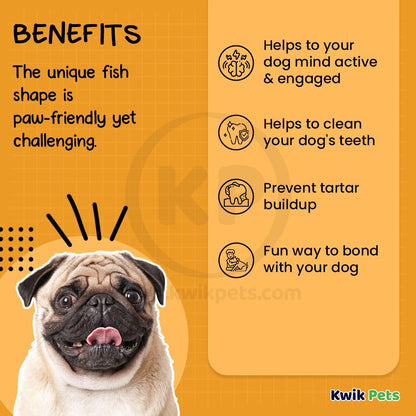Benebone Jack Salmon Fishbone Dog Chew Toy Small, Kwik Pets