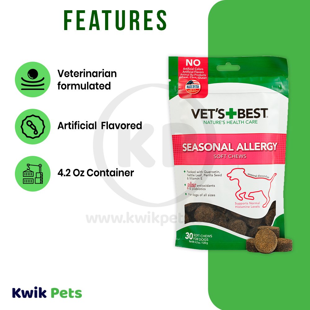 Vet's Best Seasonal Allergy Soft Chews 30 Chews, 4.2-oz, Vet's Best