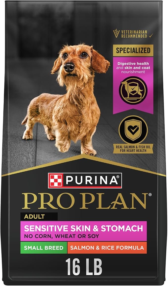 Purina Pro Plan Adult Small Breed Sensitive Skin & Stomach Dry Dog Food Salmon & Rice Formula 16-lb