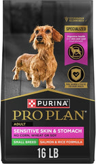 Purina Pro Plan Adult Small Breed Sensitive Skin & Stomach Dry Dog Food Salmon & Rice Formula 16-lb