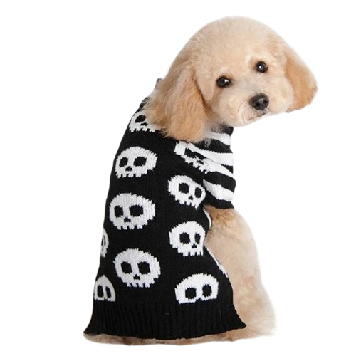 Cheerhunting Halloweek Halloween Skull Print Dog Costume Sweater Black Medium