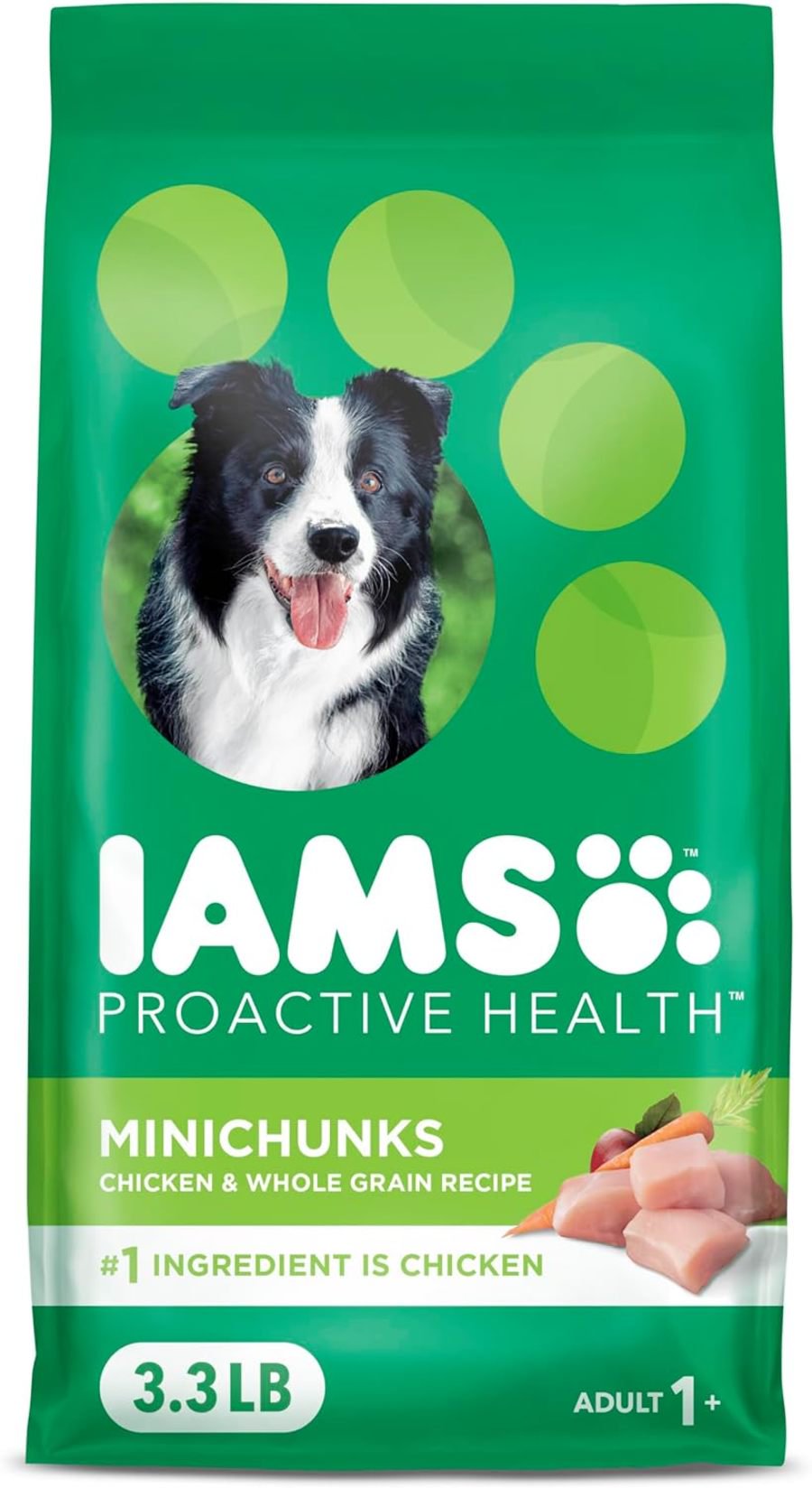 IAMS Minichunks Small Kibble High Protein Adult Dry Dog Food Chicken & Whole Grain 3.3-lb