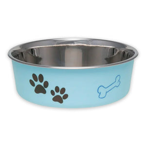 Loving Pets Bella Dish Classic Dog Dish Murano Blue Small, Loving Pets