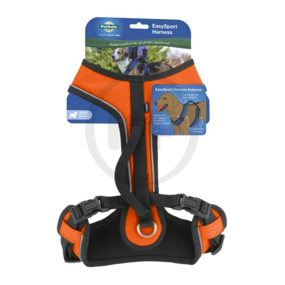 Front of EasySport Comfortable Dog Harness Orange Small
