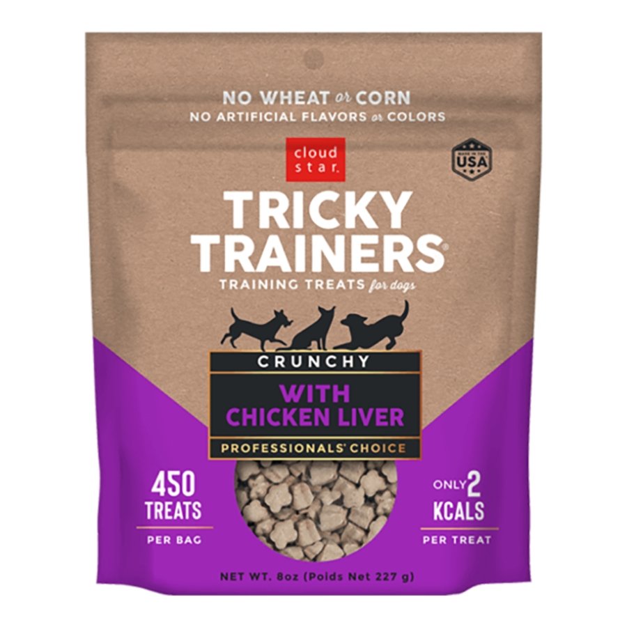 Cloud Star Tricky Trainers Crunchy Dog Training Treats Chicken Liver 8-oz, Kwik Pets