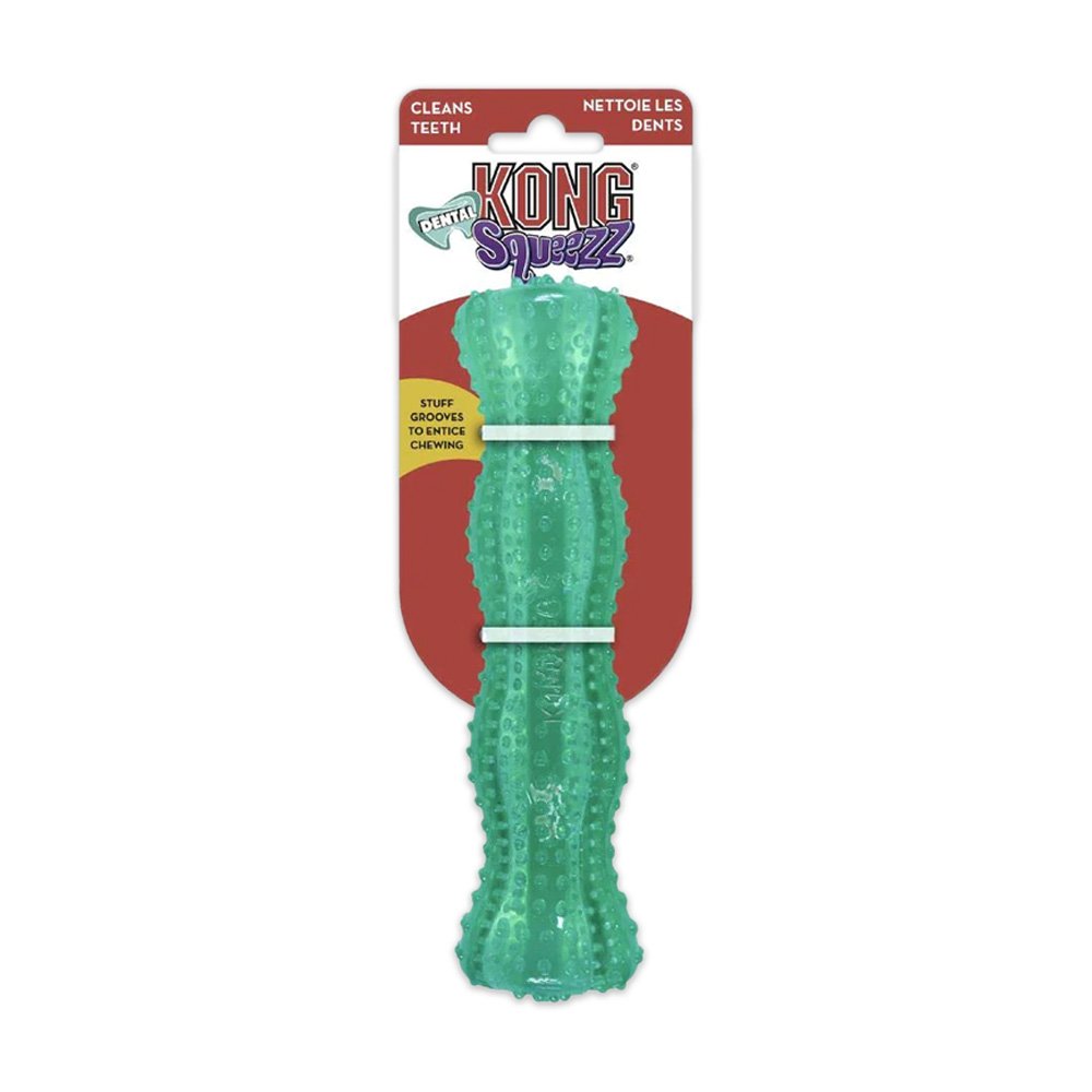 KONG Dental Squeezz Stick Dog Chew Teal, MD, KONG