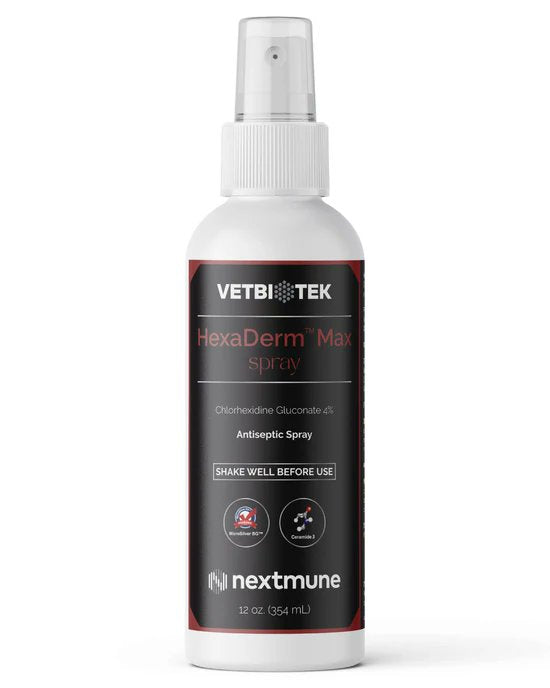 VetBiotek HexaDerm Max Antiseptic Spray for Dogs, Cats & Horses 12-oz